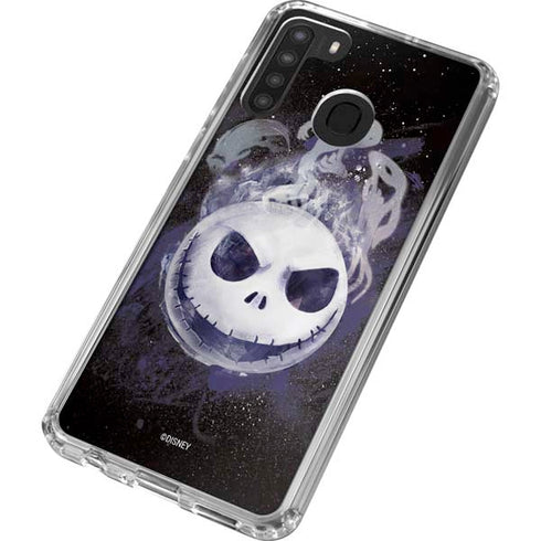 Disney The Nightmare Before Christmas Jack Skellington Face Art Galaxy A21 Clear Case