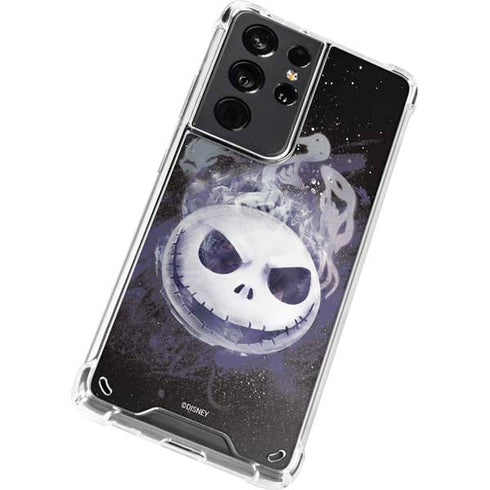Disney The Nightmare Before Christmas Jack Skellington Face Art Galaxy S21 Ultra 5G Clear Case