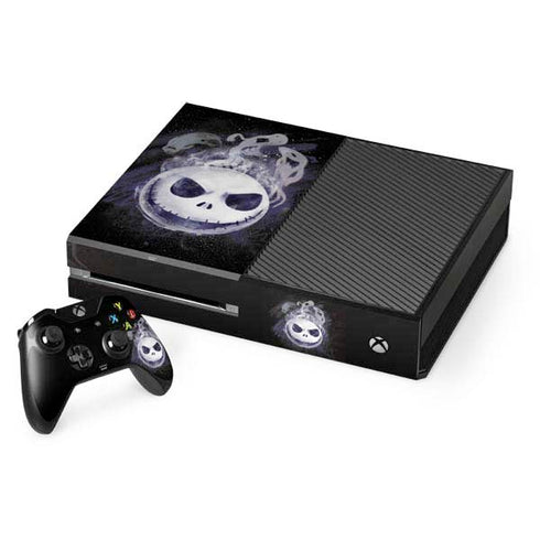 Disney The Nightmare Before Christmas Jack Skellington Face Art Xbox One Console and Controller Bundle Skin