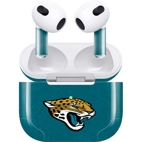 NFL Jacksonville Jaguars Teal Distressed Apple AirPods (3rd Gen 2021) Skin