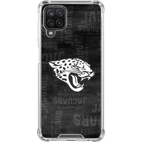 NFL Jacksonville Jaguars Black & White Galaxy A12 Clear Case