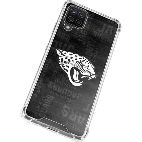 NFL Jacksonville Jaguars Black & White Galaxy A12 Clear Case