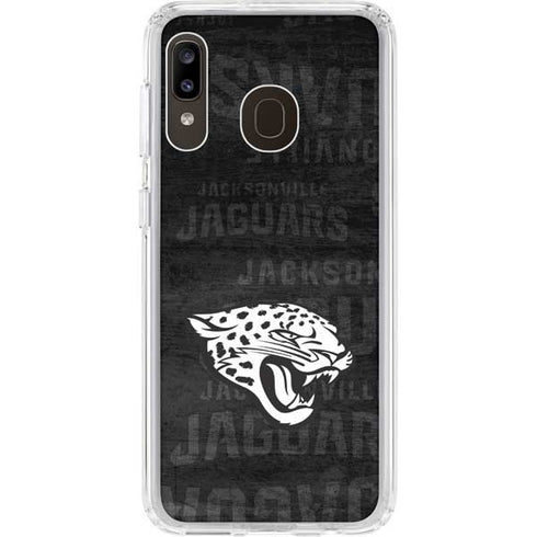NFL Jacksonville Jaguars Black & White Galaxy A20 Clear Case