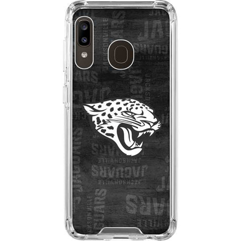 NFL Jacksonville Jaguars Black & White Galaxy A30 Clear Case