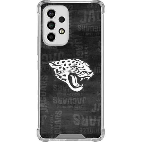 NFL Jacksonville Jaguars Black & White Galaxy A53 5G Clear Case