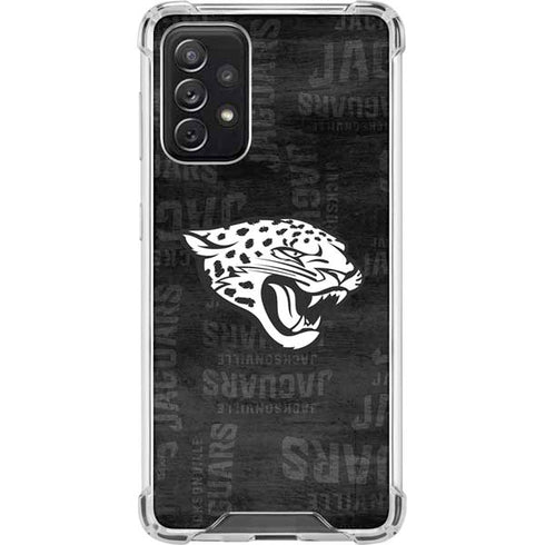 NFL Jacksonville Jaguars Black & White Galaxy A72 5G Clear Case