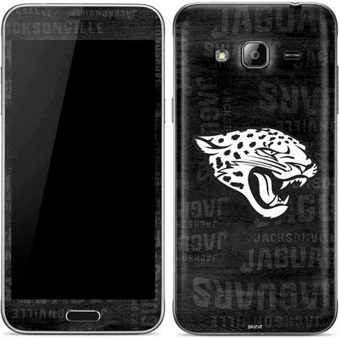 NFL Jacksonville Jaguars Black & White Galaxy J3 Skin