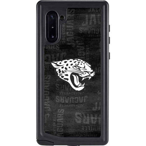 NFL Jacksonville Jaguars Black & White Galaxy Note 10 Waterproof Case