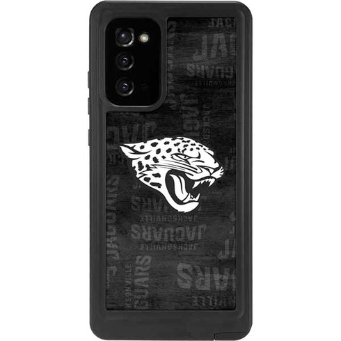 NFL Jacksonville Jaguars Black & White Galaxy Note20 5G Waterproof Case