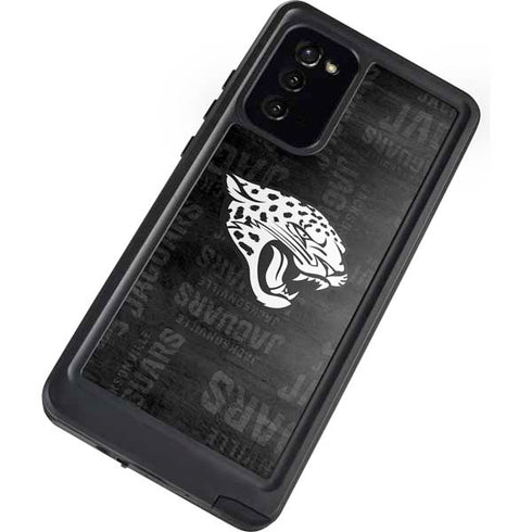 NFL Jacksonville Jaguars Black & White Galaxy Note20 5G Waterproof Case