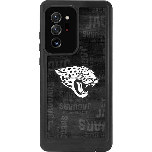 NFL Jacksonville Jaguars Black & White Galaxy Note20 Ultra 5G Waterproof Case