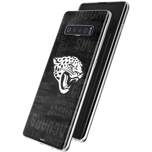 NFL Jacksonville Jaguars Black & White Galaxy S10 Plus Skin
