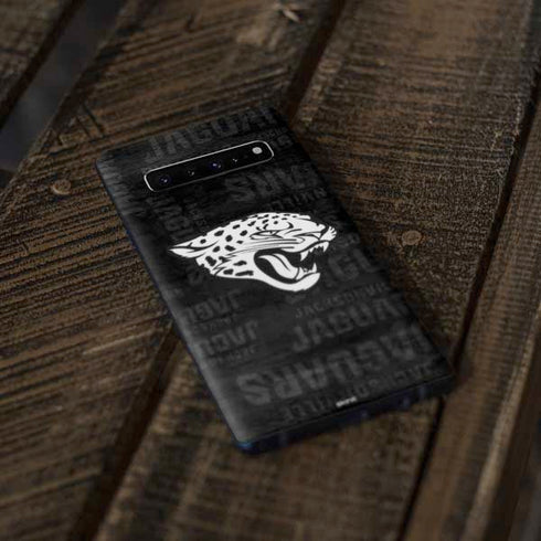 NFL Jacksonville Jaguars Black & White Galaxy S10 Plus Skin