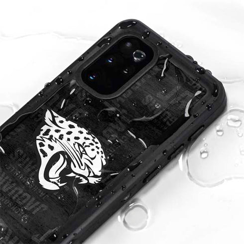 NFL Jacksonville Jaguars Black & White Galaxy S20 Plus Waterproof Case