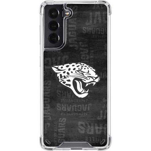 NFL Jacksonville Jaguars Black & White Galaxy S21 5G Clear Case