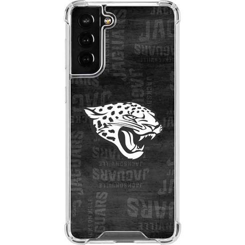 NFL Jacksonville Jaguars Black & White Galaxy S21 FE Clear Case