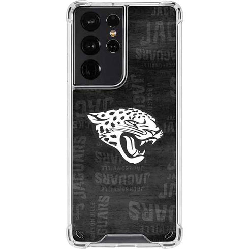 NFL Jacksonville Jaguars Black & White Galaxy S21 Ultra 5G Clear Case