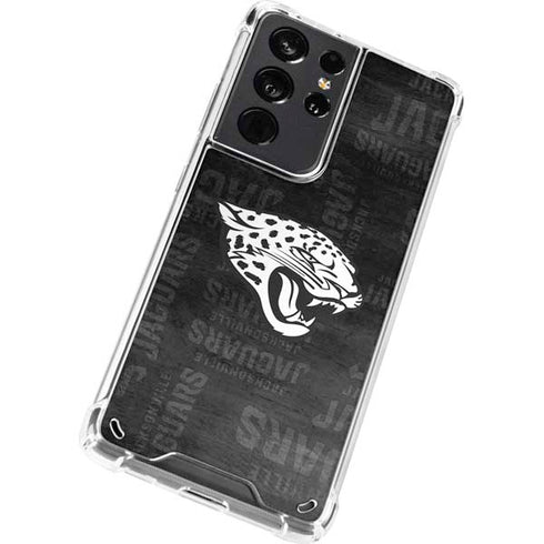 NFL Jacksonville Jaguars Black & White Galaxy S21 Ultra 5G Clear Case