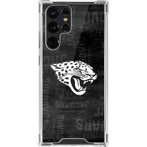 NFL Jacksonville Jaguars Black & White Galaxy S22 Ultra Clear Case
