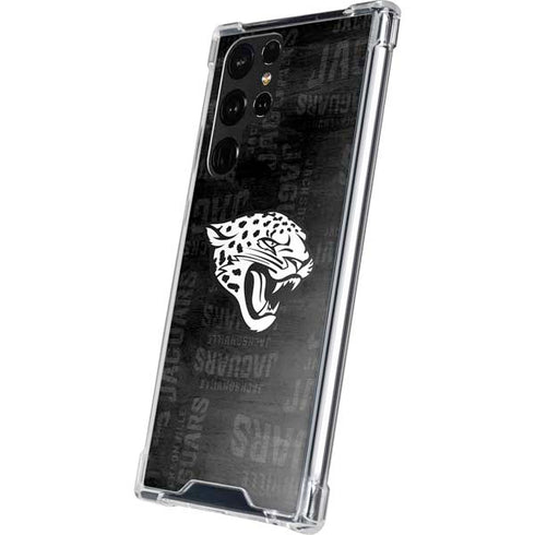 NFL Jacksonville Jaguars Black & White Galaxy S22 Ultra Clear Case