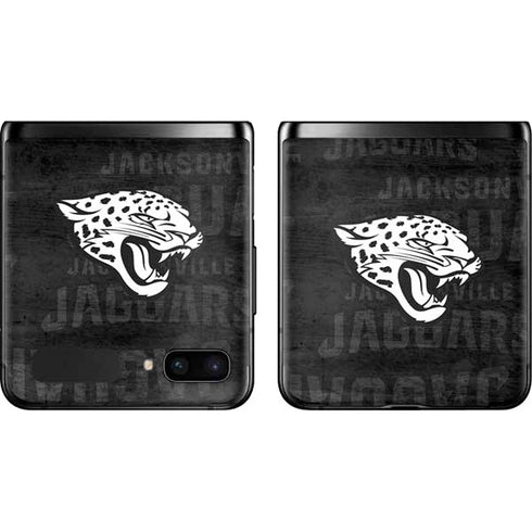 NFL Jacksonville Jaguars Black & White Galaxy Z Flip Skin