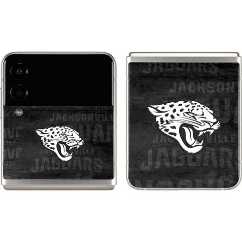 NFL Jacksonville Jaguars Black & White Galaxy Z Flip3 5G Skin