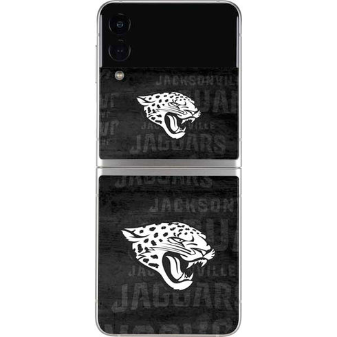 NFL Jacksonville Jaguars Black & White Galaxy Z Flip3 5G Skin