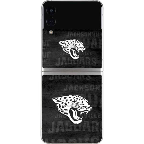 NFL Jacksonville Jaguars Black & White Galaxy Z Flip4 5G Skin