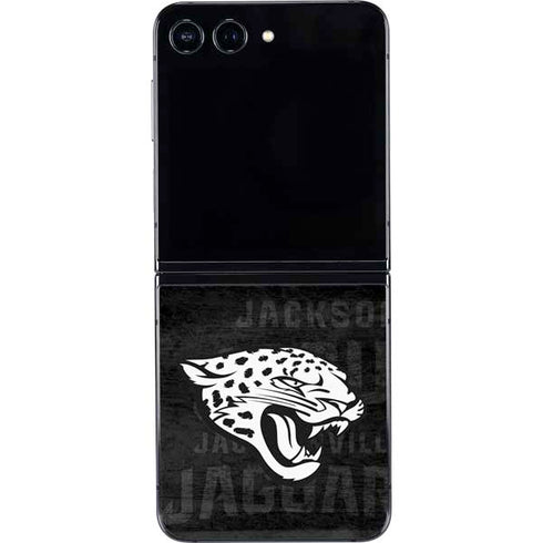NFL Jacksonville Jaguars Black & White Galaxy Z Flip5 5G Skin