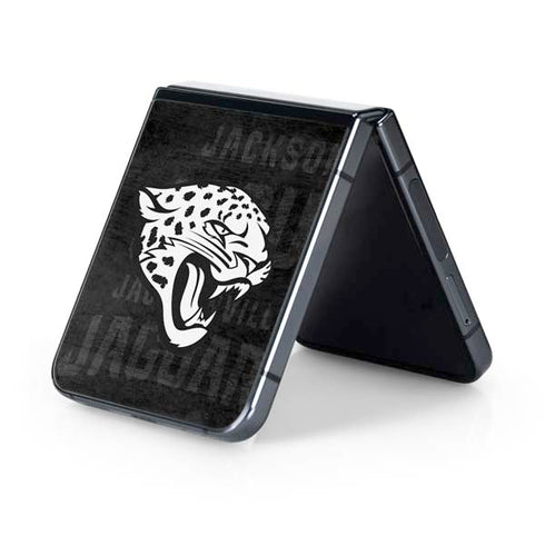 NFL Jacksonville Jaguars Black & White Galaxy Z Flip5 5G Skin