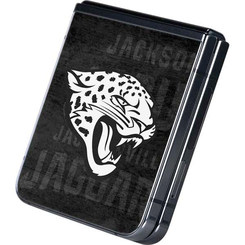 NFL Jacksonville Jaguars Black & White Galaxy Z Flip5 5G Skin