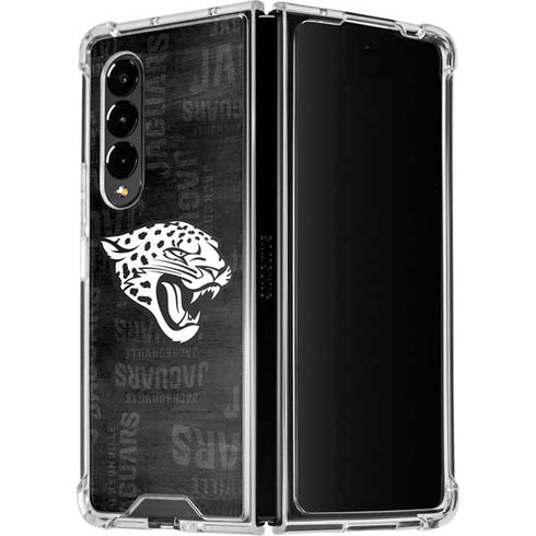 NFL Jacksonville Jaguars Black & White Galaxy Z Fold4 5G Clear Case
