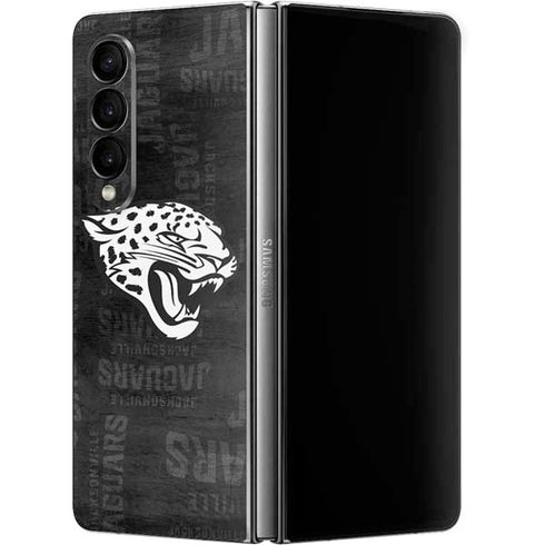 NFL Jacksonville Jaguars Black & White Galaxy Z Fold4 5G Skin