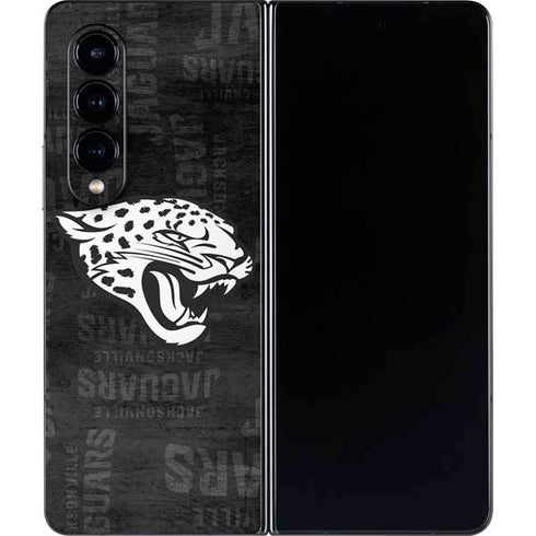 NFL Jacksonville Jaguars Black & White Galaxy Z Fold4 5G Skin