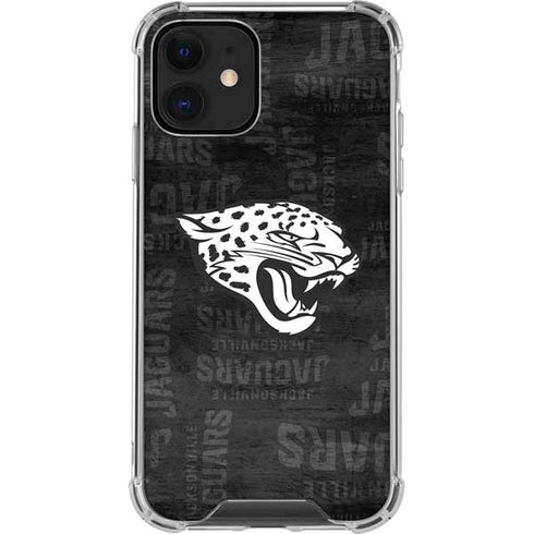 NFL Jacksonville Jaguars Black & White iPhone 12 Clear Case