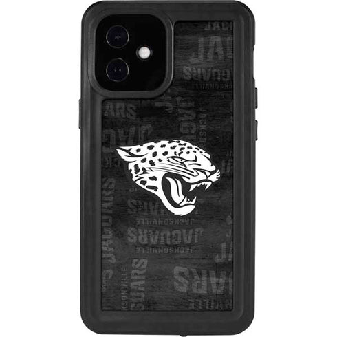 NFL Jacksonville Jaguars Black & White iPhone 12 Mini Waterproof Case