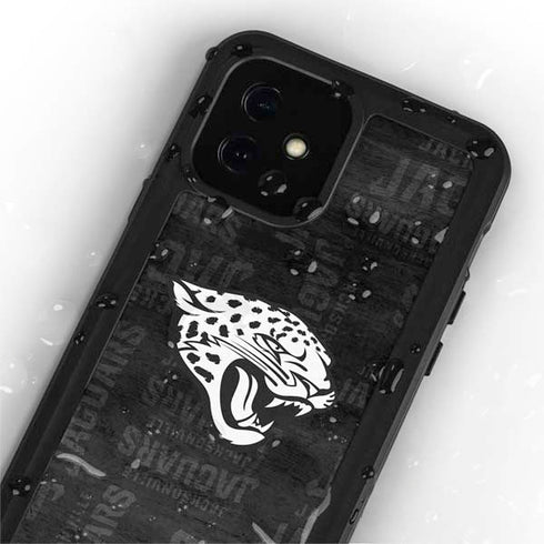 NFL Jacksonville Jaguars Black & White iPhone 12 Mini Waterproof Case