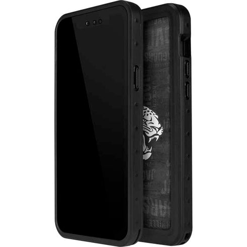 NFL Jacksonville Jaguars Black & White iPhone 12 Pro Waterproof Case