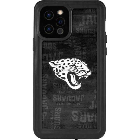 NFL Jacksonville Jaguars Black & White iPhone 12 Pro Waterproof Case