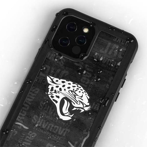 NFL Jacksonville Jaguars Black & White iPhone 12 Pro Waterproof Case