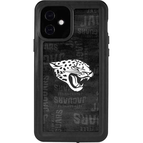 NFL Jacksonville Jaguars Black & White iPhone 12 Waterproof Case