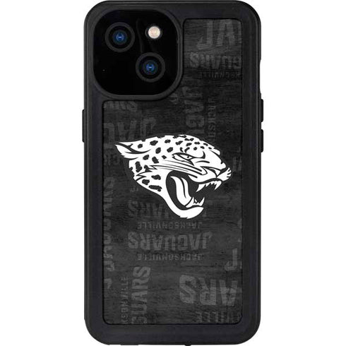 NFL Jacksonville Jaguars Black & White iPhone 13 Mini Waterproof Case