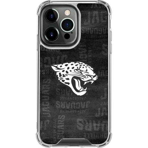 NFL Jacksonville Jaguars Black & White iPhone 13 Pro Clear Case