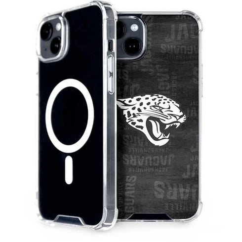 NFL Jacksonville Jaguars Black & White iPhone 15 Plus MagSafe Case