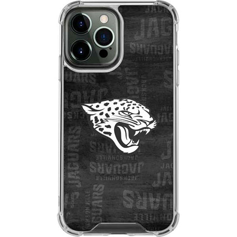 NFL Jacksonville Jaguars Black & White iPhone 14 Pro Max Clear Case
