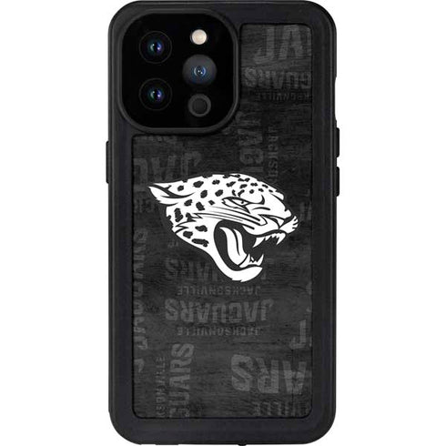NFL Jacksonville Jaguars Black & White iPhone 14 Pro Max Waterproof Case