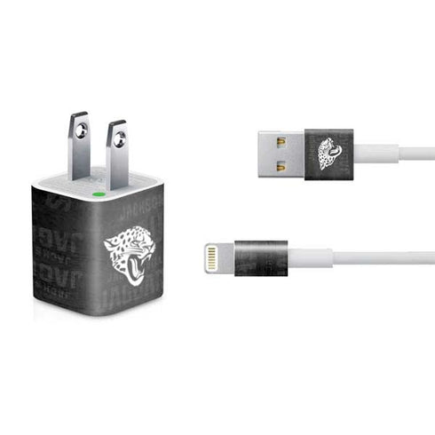NFL Jacksonville Jaguars Black & White iPhone Charger (5W USB) Skin