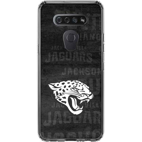 NFL Jacksonville Jaguars Black & White LG K51/Q51 Clear Case
