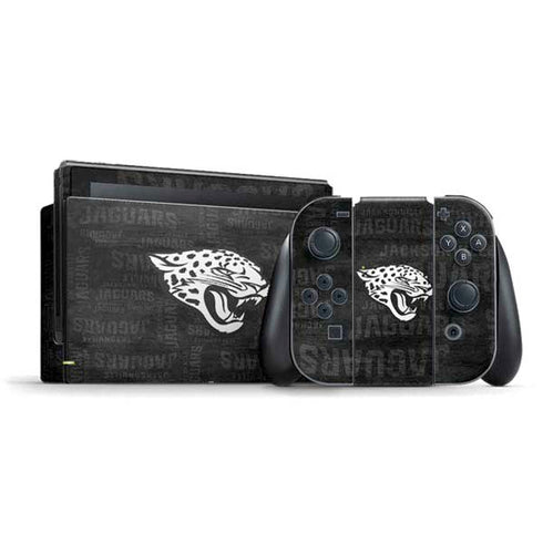 NFL Jacksonville Jaguars Black & White Nintendo Switch Bundle Skin