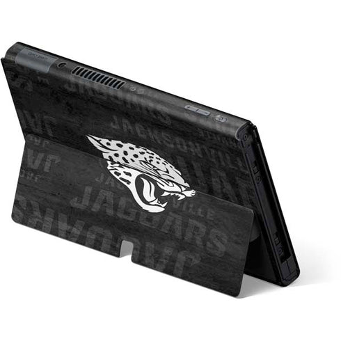 NFL Jacksonville Jaguars Black & White Nintendo Switch OLED (2021) Skin